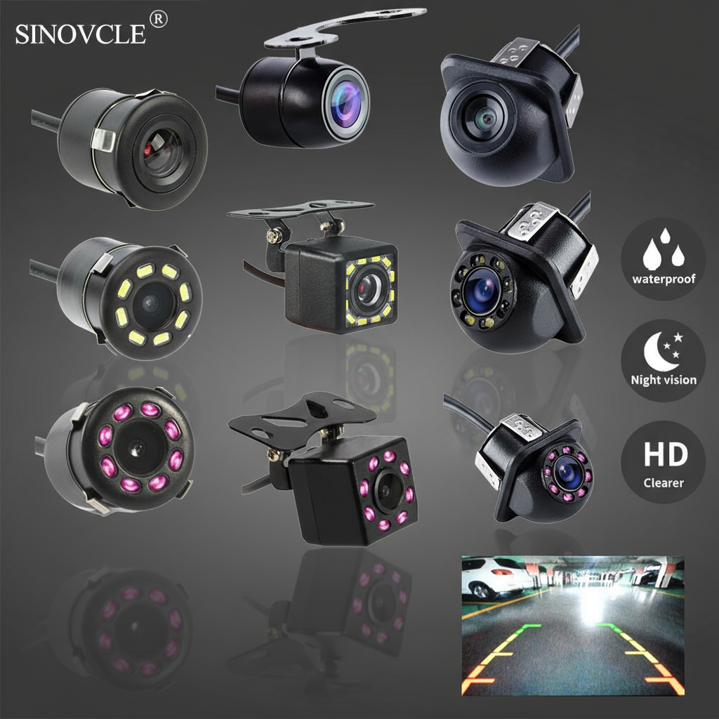 Câmera de Ré 4LED 8LED Infravermelho 120 Graus HD Visão Noturna Estacionamento Automático Vídeo Impermeável Sem Cabo de