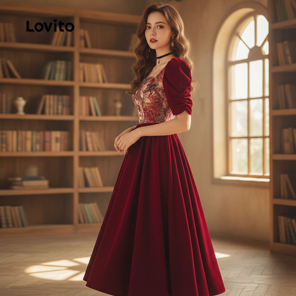 Lovito Vestido Casual de Primavera/verão Vermelho para mulheres L149ED489\4 em Oferta na Shopee