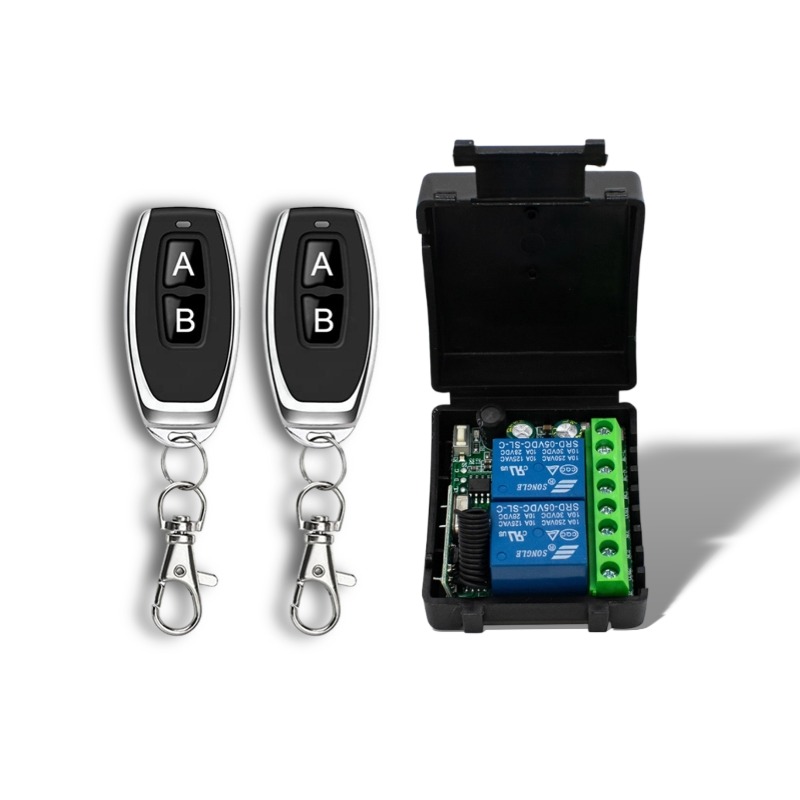 Interruptor Sem Fio RF 2 Canais 433 Mhz AC 85-256V Módulo Receptor De Relé