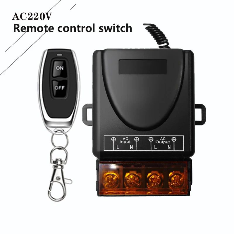Interruptor De Controle Remoto Sem Fio AC 220V Relé 1CH Receptor Controlador E Transmissor 2botton RF 433 Mhz