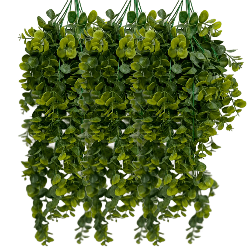 Artificial Rattan Eucalipto Parede Pendurado Simulação Planta Verde Falso Videira Decoração Para Casa Flor