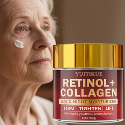 YUITIKUE Retinol Colágeno Hidratante 60G Firme Aperte Elevador Antienvelhecimento Creme Facial Para Todos Os Tipos De Pe