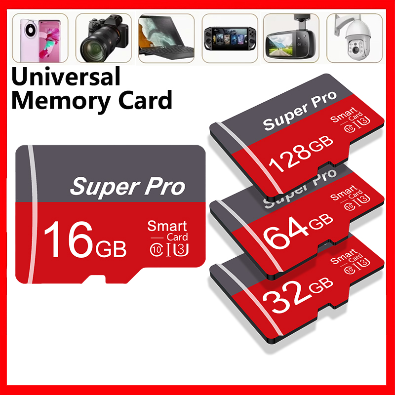 Mini Cartão SD 16GB, 32GB, 64GB, 128GB C10 de alta velocidade, adequado para computadores/câmeras/celulares/CCTV -