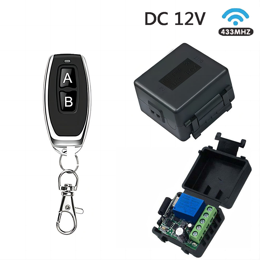 Receptor De Relé DC 12V 1CH RF 10A 433MHz Interruptor Sem Fio De Controle Remoto Para Fechadura De Porta