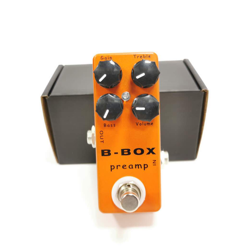 Pedal de Efeito de Overdrive para Guitarra Elétrica Preamp B-Box MOSKY, Carcaça Completa de Metal, True Bypass