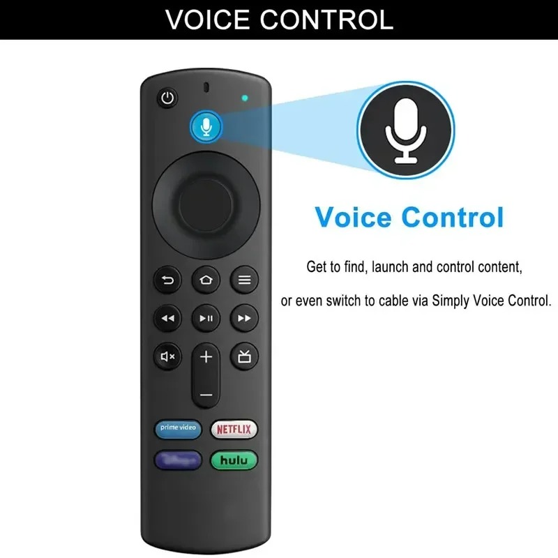 Substituição de Controle Remoto por Voz Compatível com Fire TV Stick Série 3a Geração (4K/4K Max/Lite/HD)/Cube para TVs