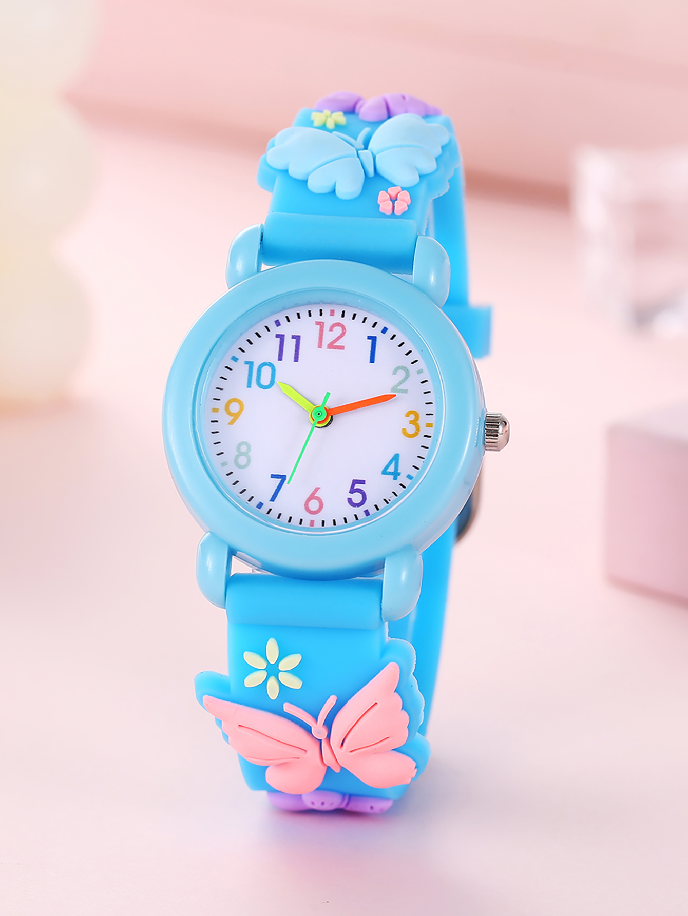 Novas Crianças Borboleta Dos Desenhos Animados Relógio De Pulso Para , Quartzo Colorido Digital Meninas Presente Anivers
