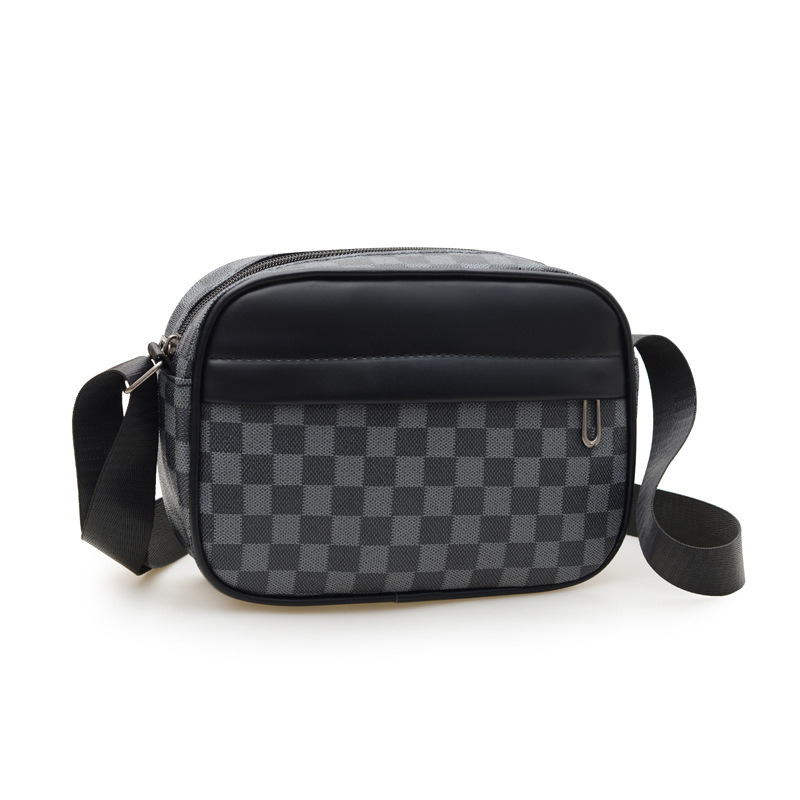 1 PC Fashionable Business Style Couro de PU Saco Quadrado com Padrão de Xadrez para Homem Viagem Trabalho Exterior em Oferta na Shopee