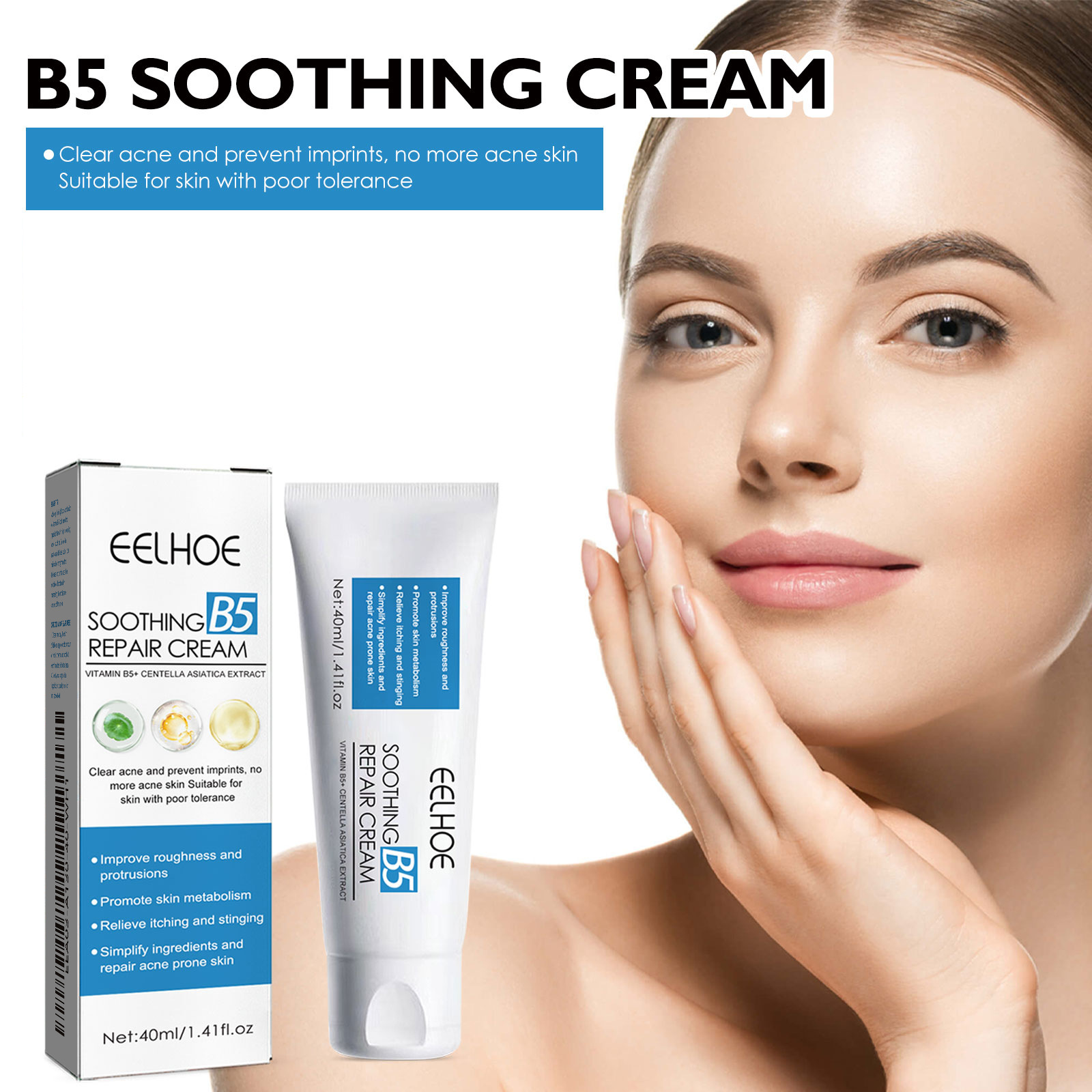 B5 Creme Facial Diário 40 ml – Cuidado Suavizante para Pele Seca/Sensível; Enriquecido com Manteiga de Karité Orgânica