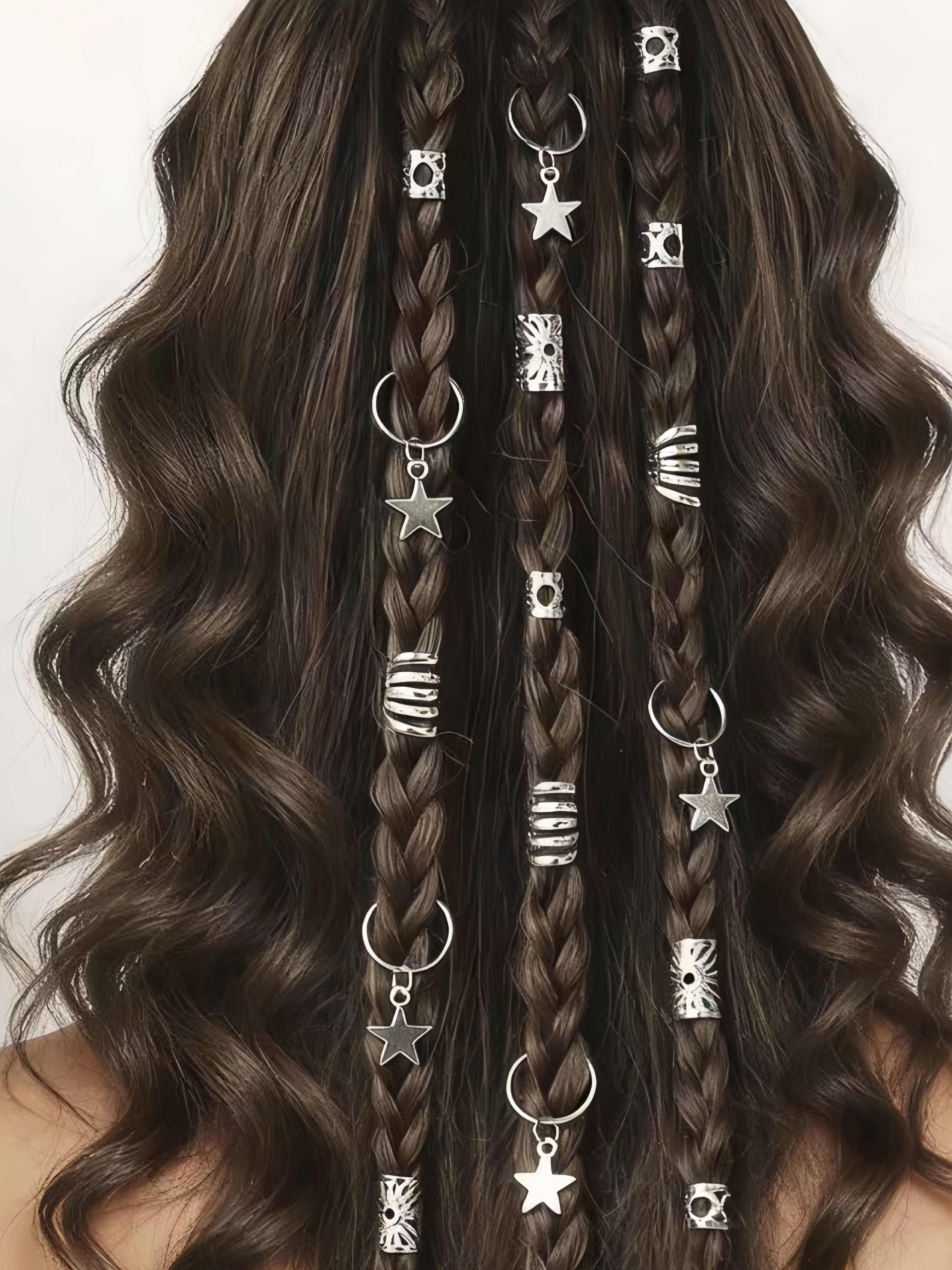 35 Peças Acessórios De Cabelo Dreadlock Estrela Trança Clipes Liga Vintage Faça Você Mesmo Grampos