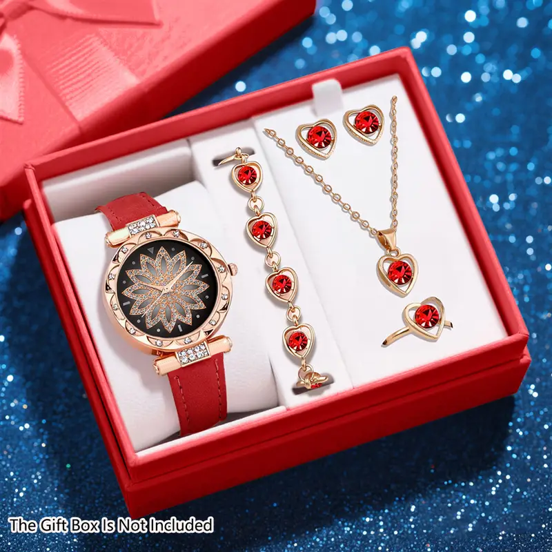Relógio Feminino Simples E Elegante , Conjunto De Joias Glam , Uso Diário , Presente De Natal