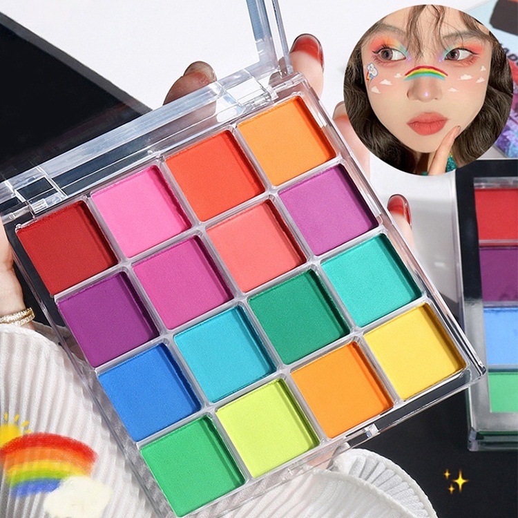 Paleta De Sombras De Maquiagem 16 Cores , Conjunto Foscas Brilhantes , À Prova D'água De Longa Duração , Presente Para M