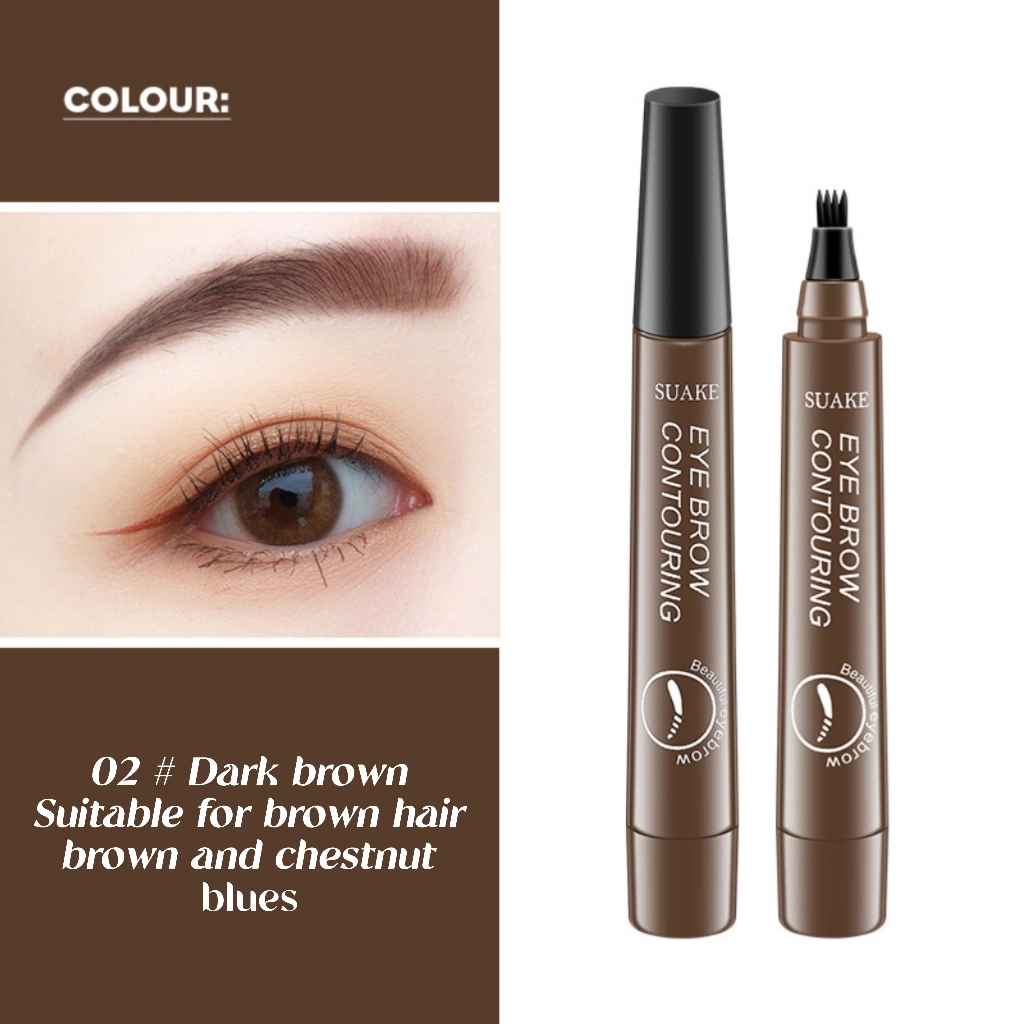 SUAKE 4D Microblading: Caneta Sobrancelha Perfeita para Presente de Natal, à Prova d'Água, Traços Ultra-Finos, Aspecto