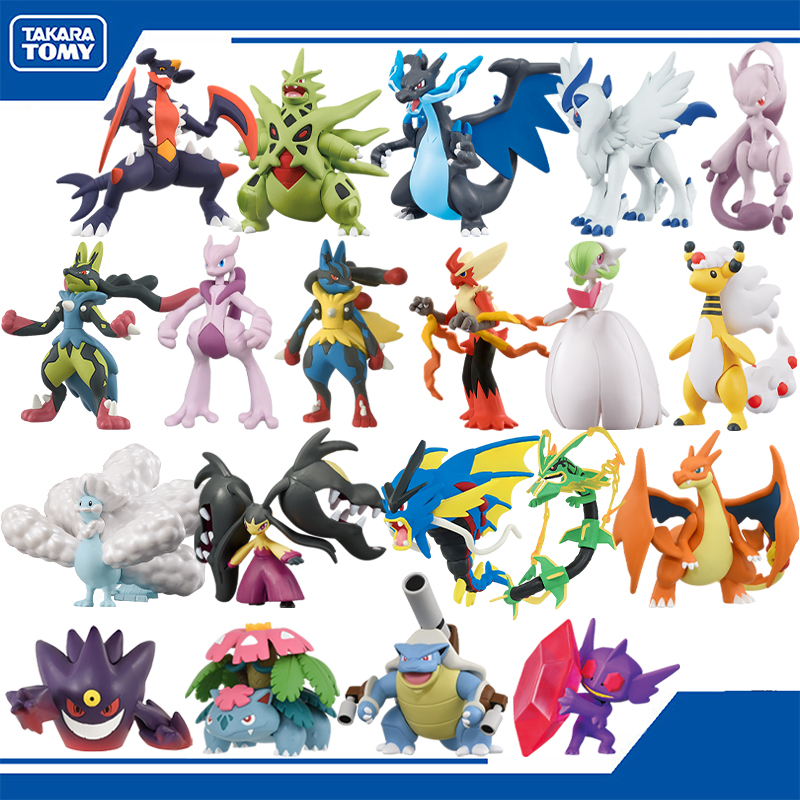 Takara Tomy Moncolle Mega Evolution Figuras Rayquaza Charizard Xy Lucario Gengar Mewtwo Garchomp Gyarados Autêntico Poké