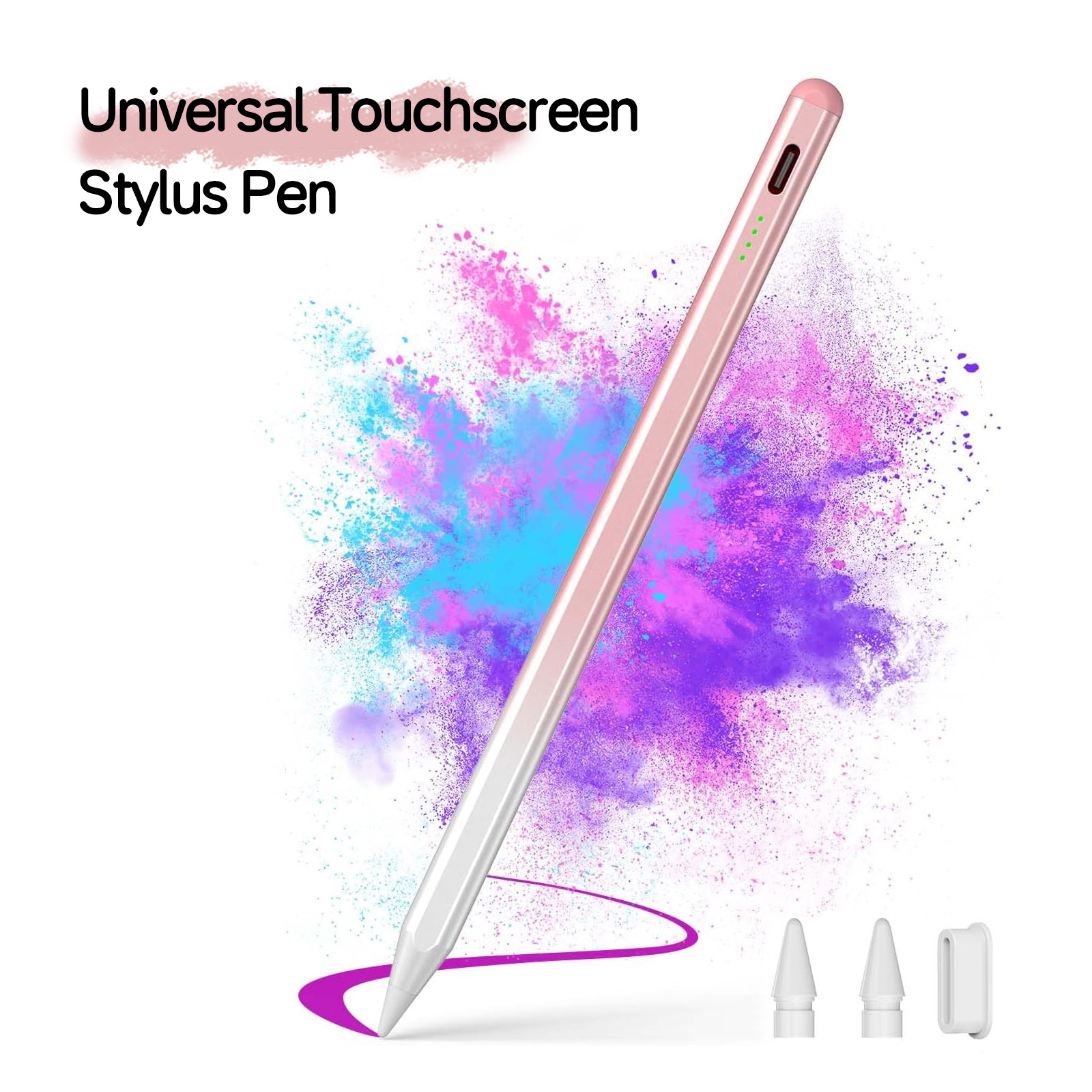 Caneta Stylus Capacitiva Universal Gradiente Rosa para Smartphone Android Tab Pad Tablet