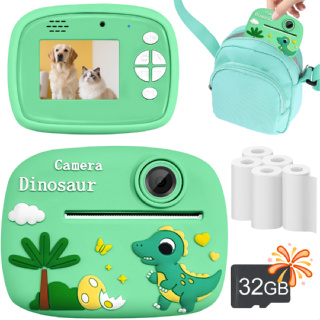  Câmera Instantânea Infantil, Câmera Instantânea de Lente Dupla para Crianças, Câmera Digital de Viagem Portátil para