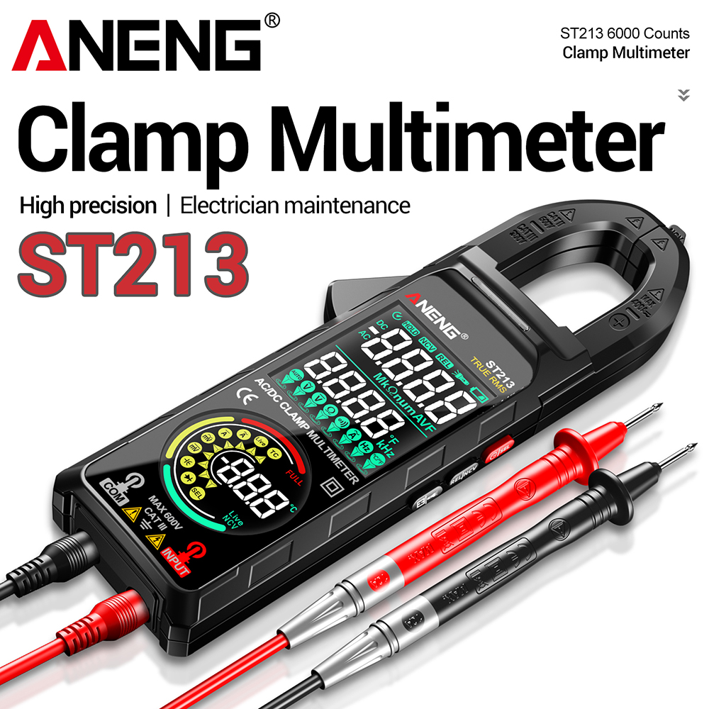 ANENG ST213 Braçadeira Medidor Multímetro Digital 6000 Contagens AC/DC Testador De Tensão De Corrente 400A Amperímetro D