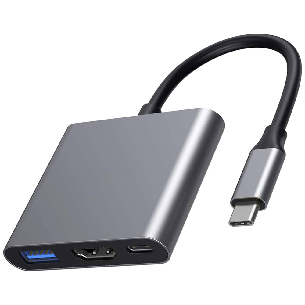 Hub Usb-c 3 Em 1 Thunderbolt 3: Saída Hdtv 4k, Porta Usb 30 E Carregamento Pd De 60w, Portátil E robusto em Oferta na Shopee