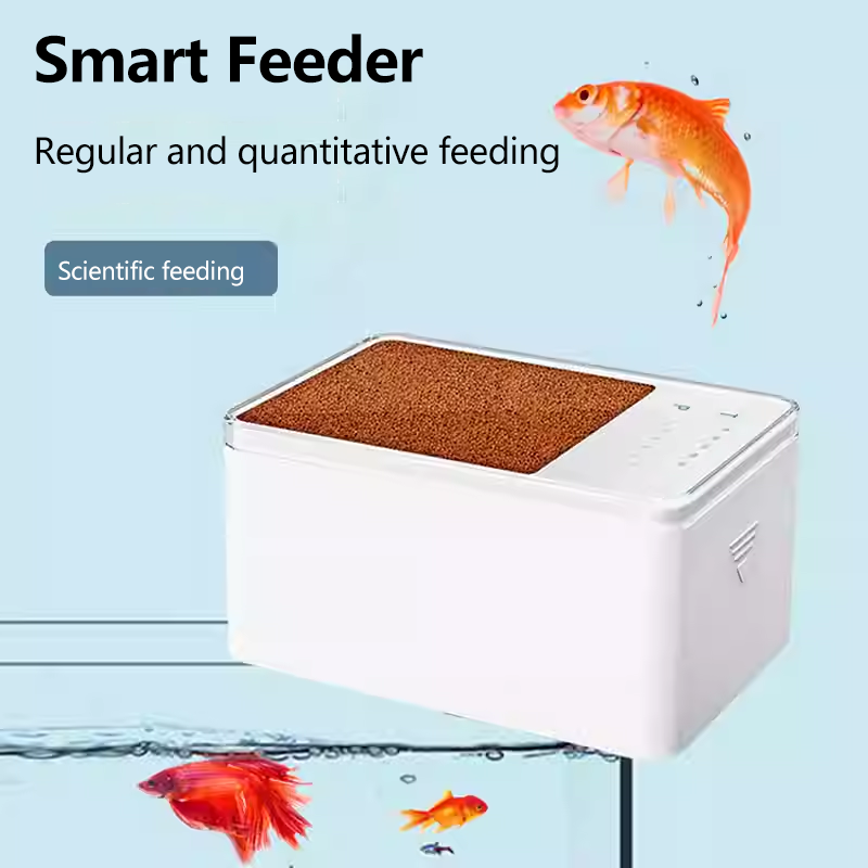 Alimentador Automático De Peixes Com Temporizador-Mini Dispensador Inteligente De Comida Para Aquário Pequenos Guppy Bet