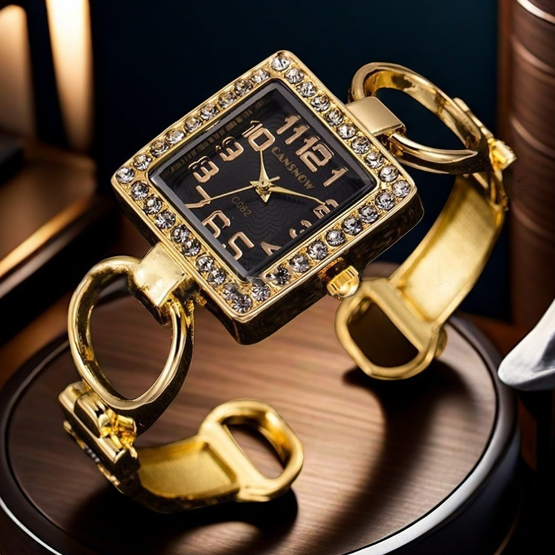 Detalhes do Relógio Feminino Com Pulseira De Ouro De Luxo De Primavera – Casual Elegante , Presente Para Mulheres