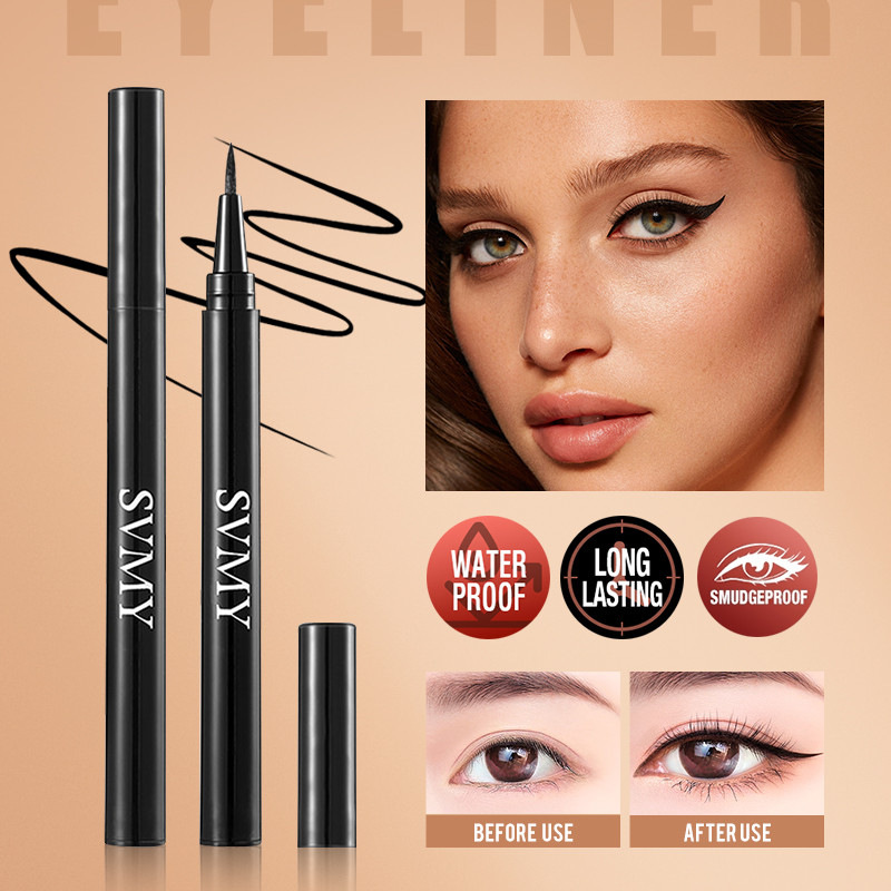 Delineador Preto Líquido Fosco De Longa Duração Use Secagem Rápida À Prova De Manchas Olhos Lisos Beauty-The EYE pen Pen