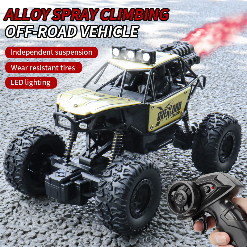 Carros RC para Todo Terreno 1:18 4x4 Caminhão Off Road com Faróis de Metal Hobby, LED 4WD