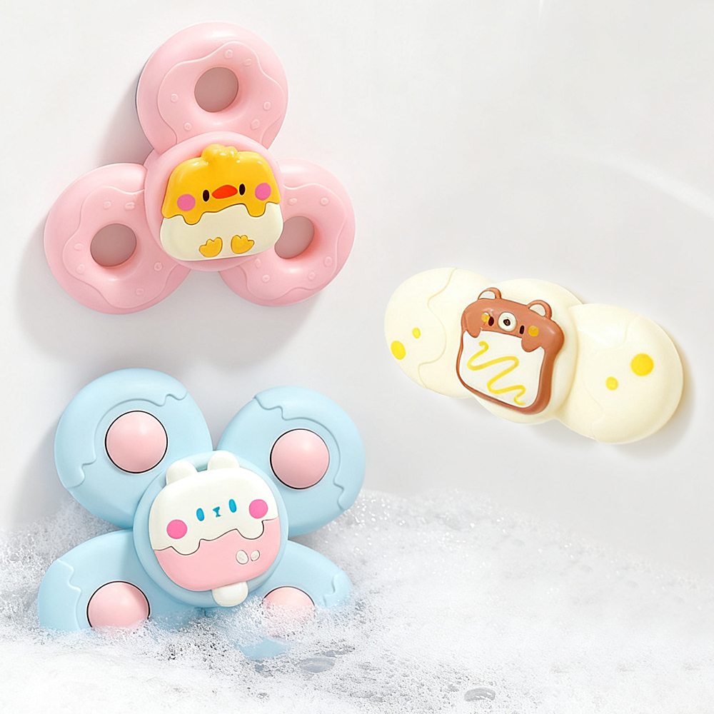 Ventosa Rotativa Brinquedo De Banho Dos Desenhos Animados Animal Girando Topo Decoração Do Banheiro Bebê Alívio Estresse