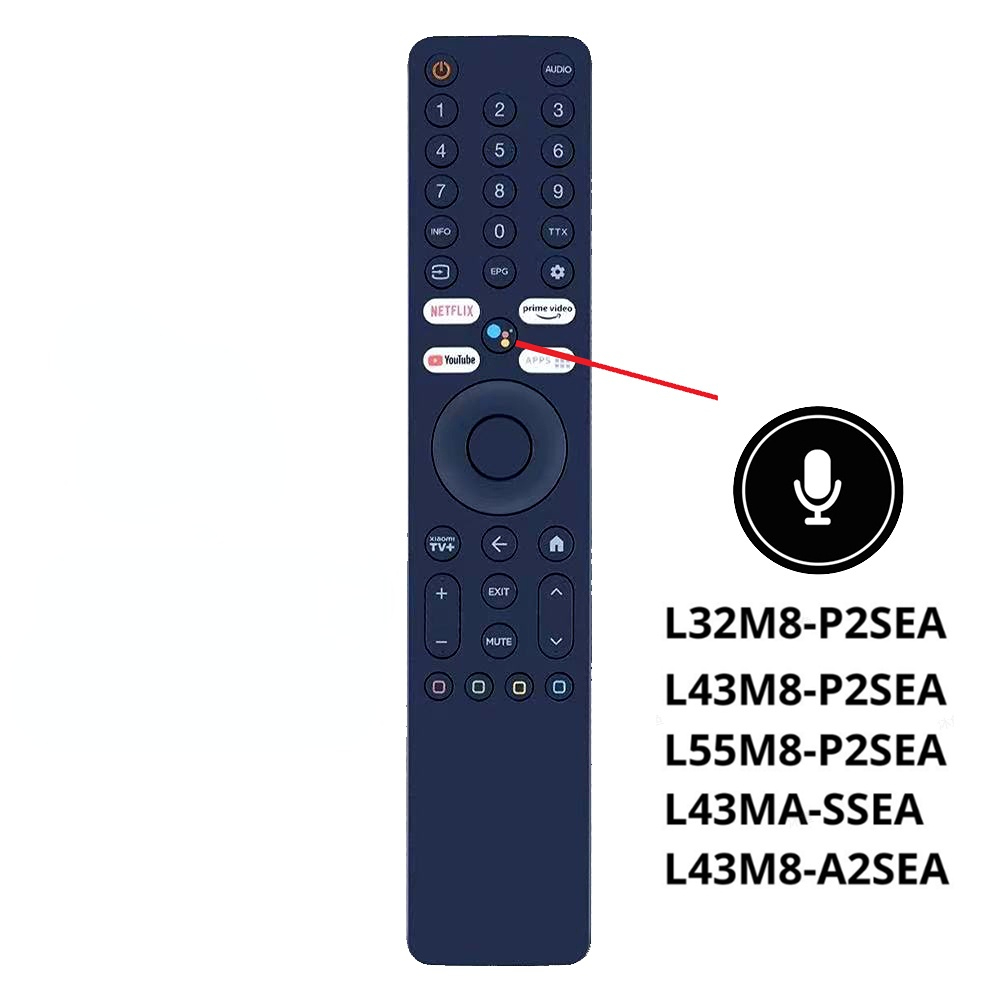 Controle Remoto de TV XiaoMi com Função de Voz, Compatível com L32M8-P2SEA, L43M