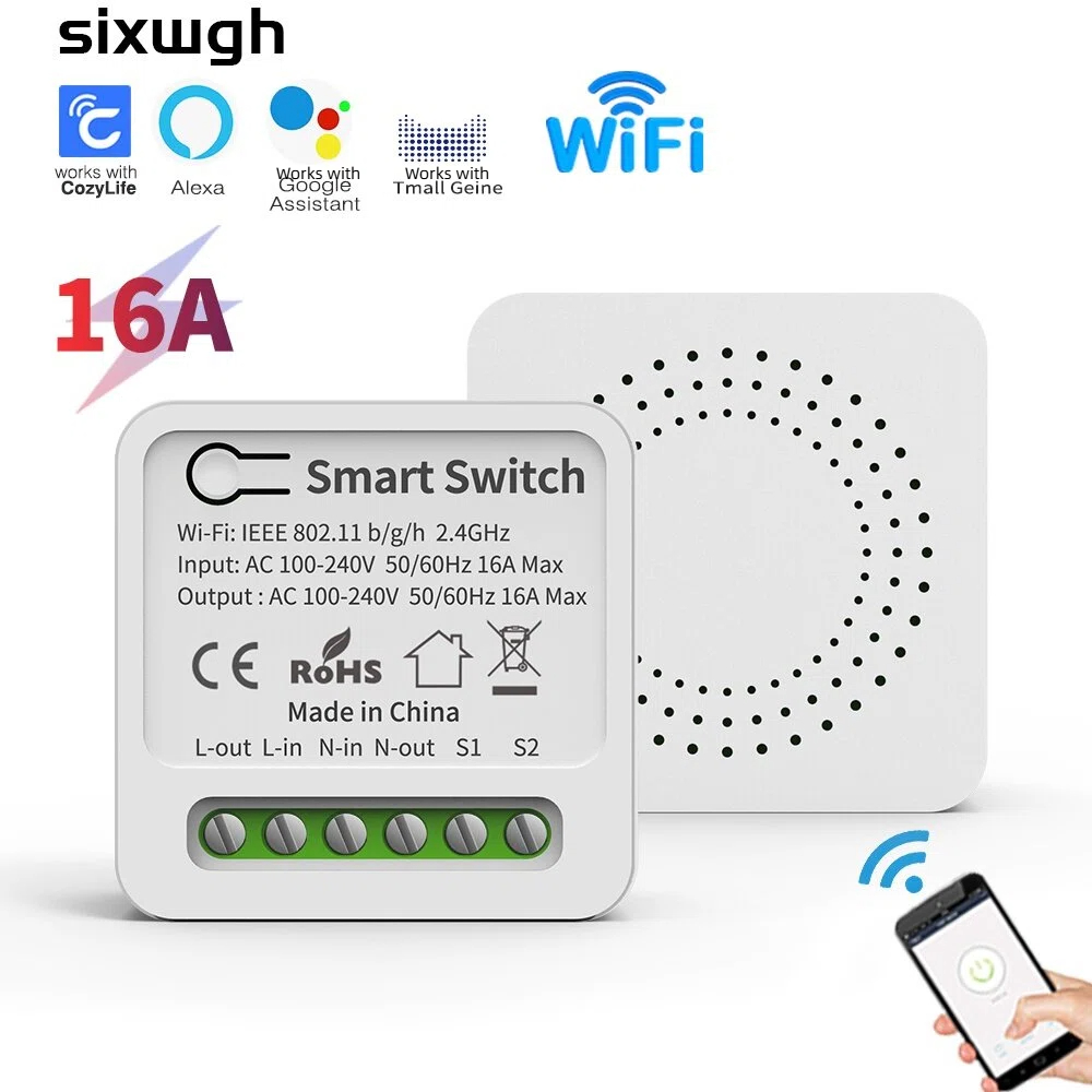 Mini WiFi Smart Switch Timer Module Suporte Para Controle De Voz Alexa Google Home