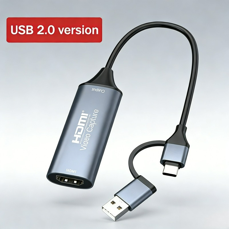 USB 2.0 Tipo-C 2 em 1 4K 30Hz HD Game Live Streaming Placa de Captura USB-C para Dispositivo de Captura de Vídeo HDMI
