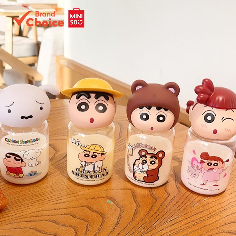 MINISO  Série Crayon Shin-chan - Copo térmico mini, fofo e estiloso 240ml (Shin-chan & Shiro) 15,1cm × 8,6cm × 8,6cm
