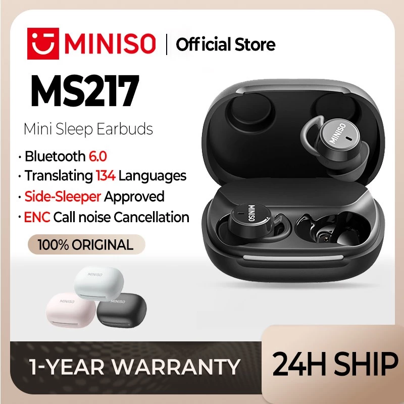 MINISO MS217 Fones De Ouvido TWS AI Tradutor Sleep Earbuds Bluetooth Com Cancelamento De Ruído Fone Esportivo Leve E Con