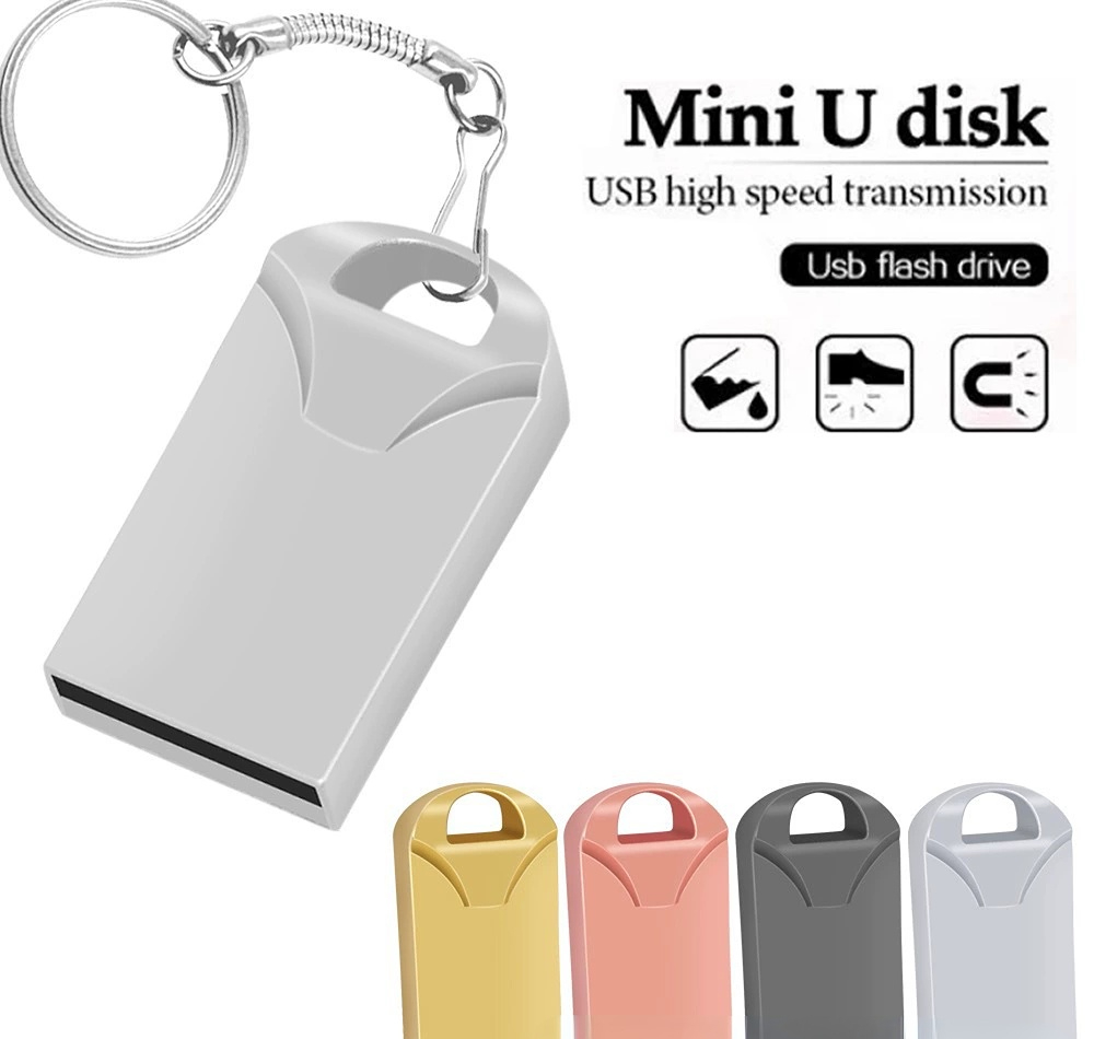Pendrive de Alta Velocidade USB 2.0 4GB 8GB 16GB 32GB 64GB Mini Pen Drives de Memória de Metal