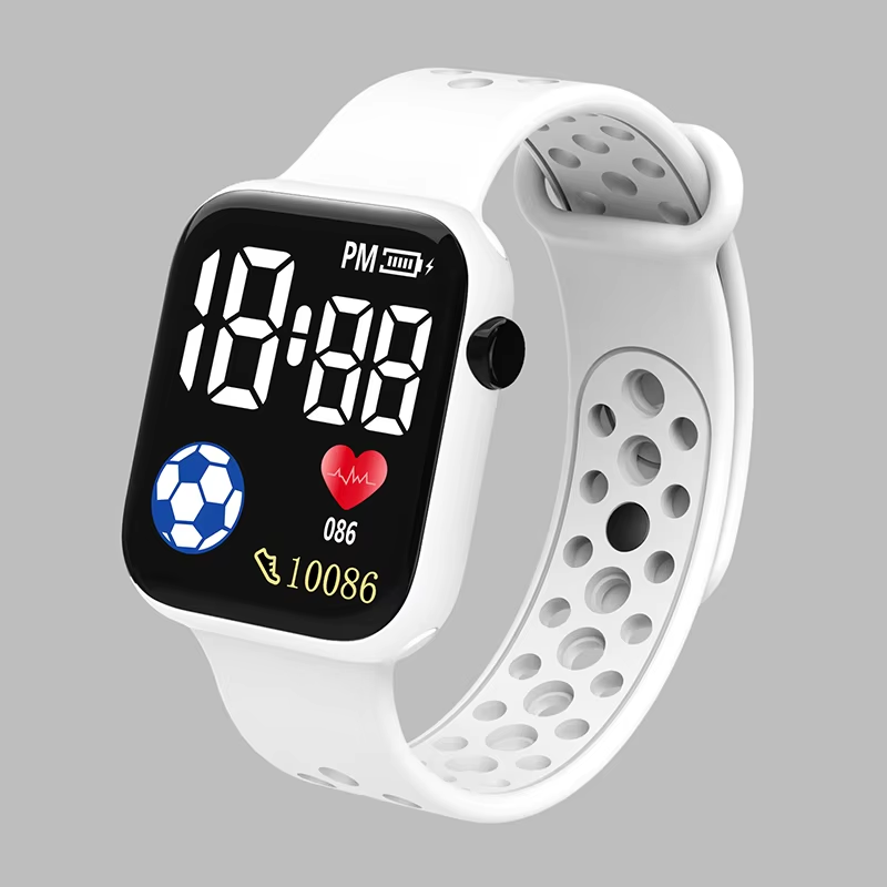 Relógio Digital Led Para Crianças Meninos Esportes À Prova D'água Silicone Casual