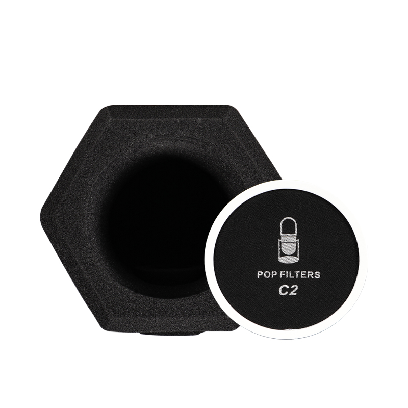 Microfone C2 Pop Filter, Protetor Contra Vento, Isolamento Acústico para Estúdios de Gravação, Espuma de Absorção de