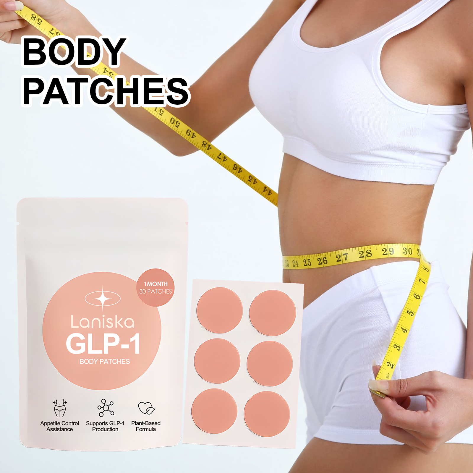  Patch Avançado de Emagrecimento Corporal com Acetil Hexapeptídeo-8 & Óleo de Rosa, Apoia o Controle do Apetite &