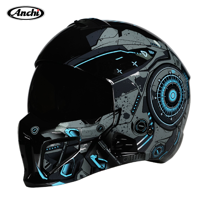 Gen 2 Ultra Light Retro Full Face Capacete De Motocicleta ABS Combinação Unissex Moto