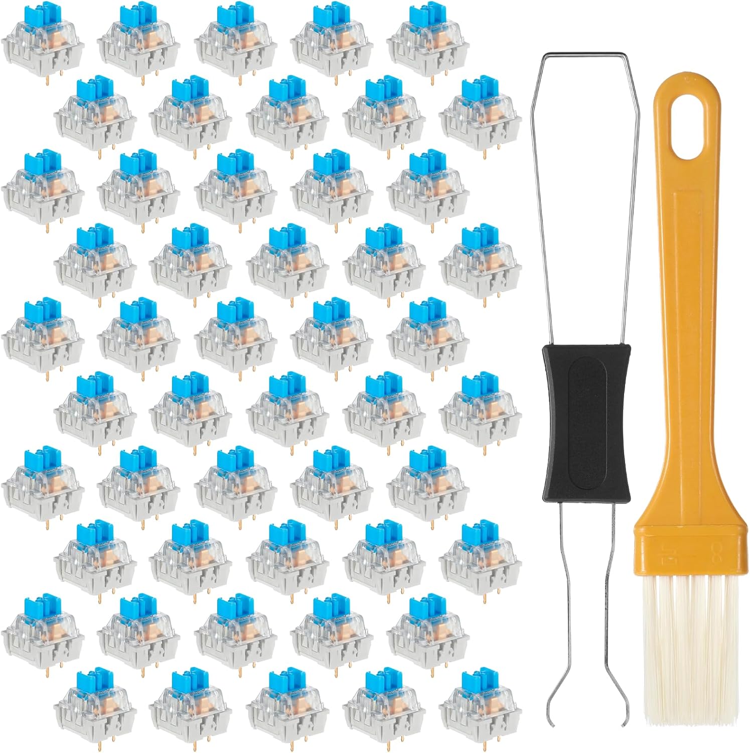 Interruptores de Teclado Mecânico Interruptores de Teclado para Impressões 3D com Extrator de Interruptor e Pincel para