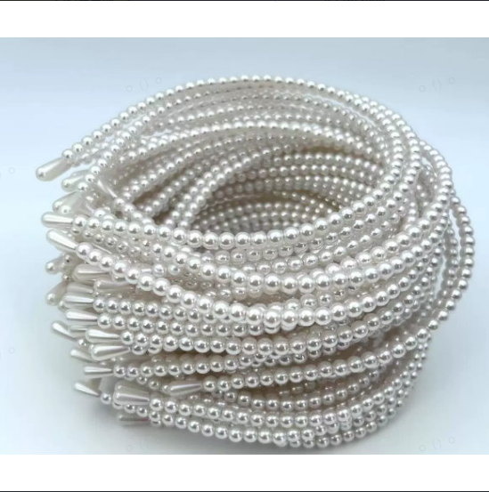 Pérola Bandana Para Mulheres Coreano Artesanal DIY Versátil Clássico Chanel Estilo Senhora Diário Acessórios De Cabelo B