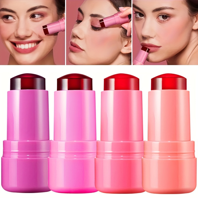 GMEELAN Jelly Blush Stick 2 Em 1 Lábio E Bochecha Multicolorido À Prova D'água De Longa Duração Matiz Iluminador Ferrame