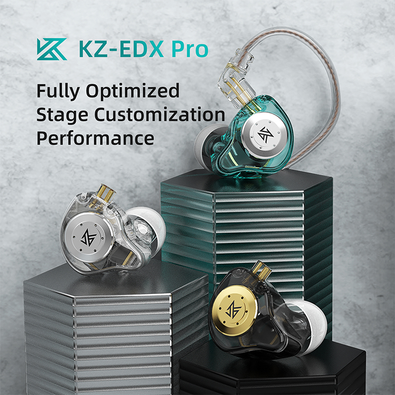  Fones de Ouvido KZ EDX Pro 3,5 mm com Fio, Fones Intra-Auriculares, IEM, Fones de Ouvido Bluetooth, Fones TWS,