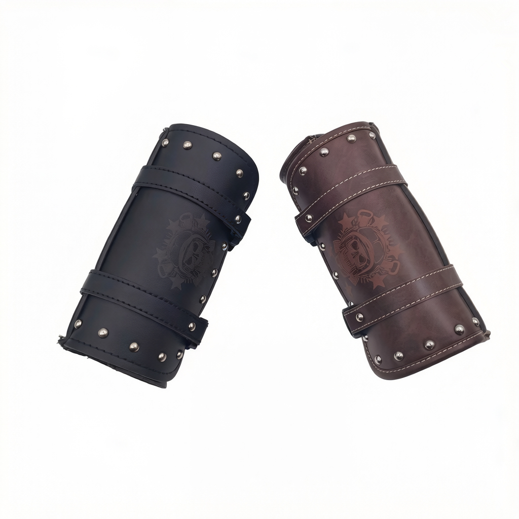 Alforjes Universais De Couro PU Para Motocicleta , Bolsa Traseira Com Design De Caveira