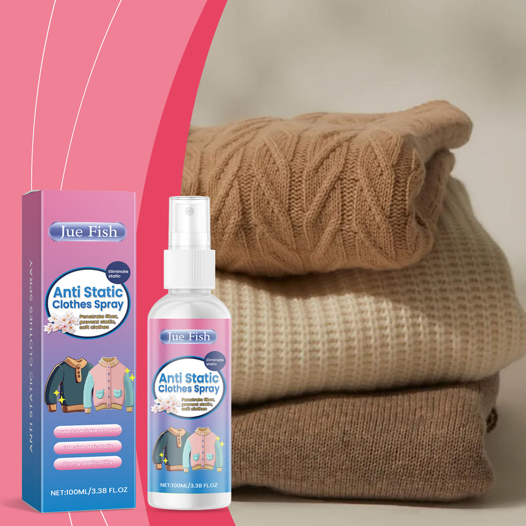 Spray Antiestático para Roupas com EDTA & Extrato de Limão - Controle Instantâneo de Estática e Desamassamento
