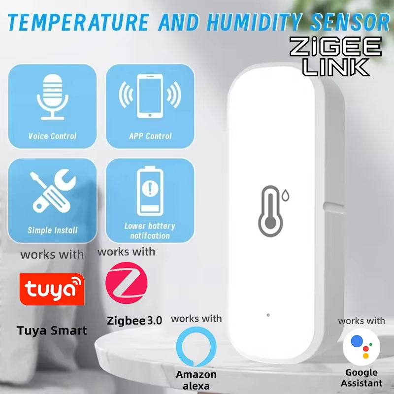 Sensor Inteligente De Umidade E Temperatura Para Tuya Zigbee 3.0 Higrômetro Interno Alerta Em Tempo Real