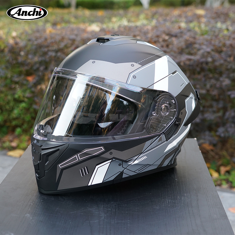Conjunto De Pacote De Capacete De Motocicleta Com Lente Flip Dupla Plug and Play Sem Configuração De Modificação