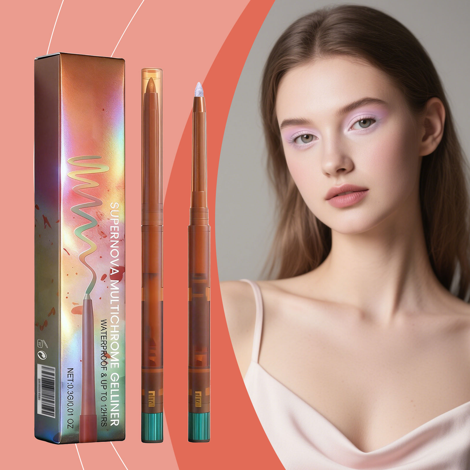 Caneta Delineadora Com Glitter Para Mudança De Luz AMZ-Brilho Colorido E Textura Lisa Altamente Pigmentada , À Prova D'á