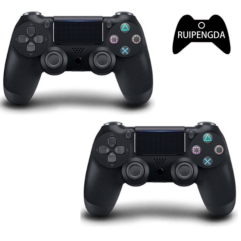 Controlador sem fio 2 unidades para PS4, compatível com Bluetooth, gamepad joystick sem fio para console em