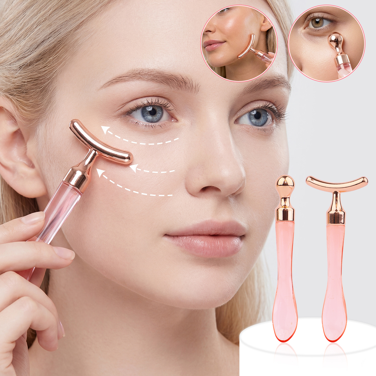Ferramenta de massagem facial, rolo de massagem para os olhos, aplicador de creme para os olhos, aplicação suave,