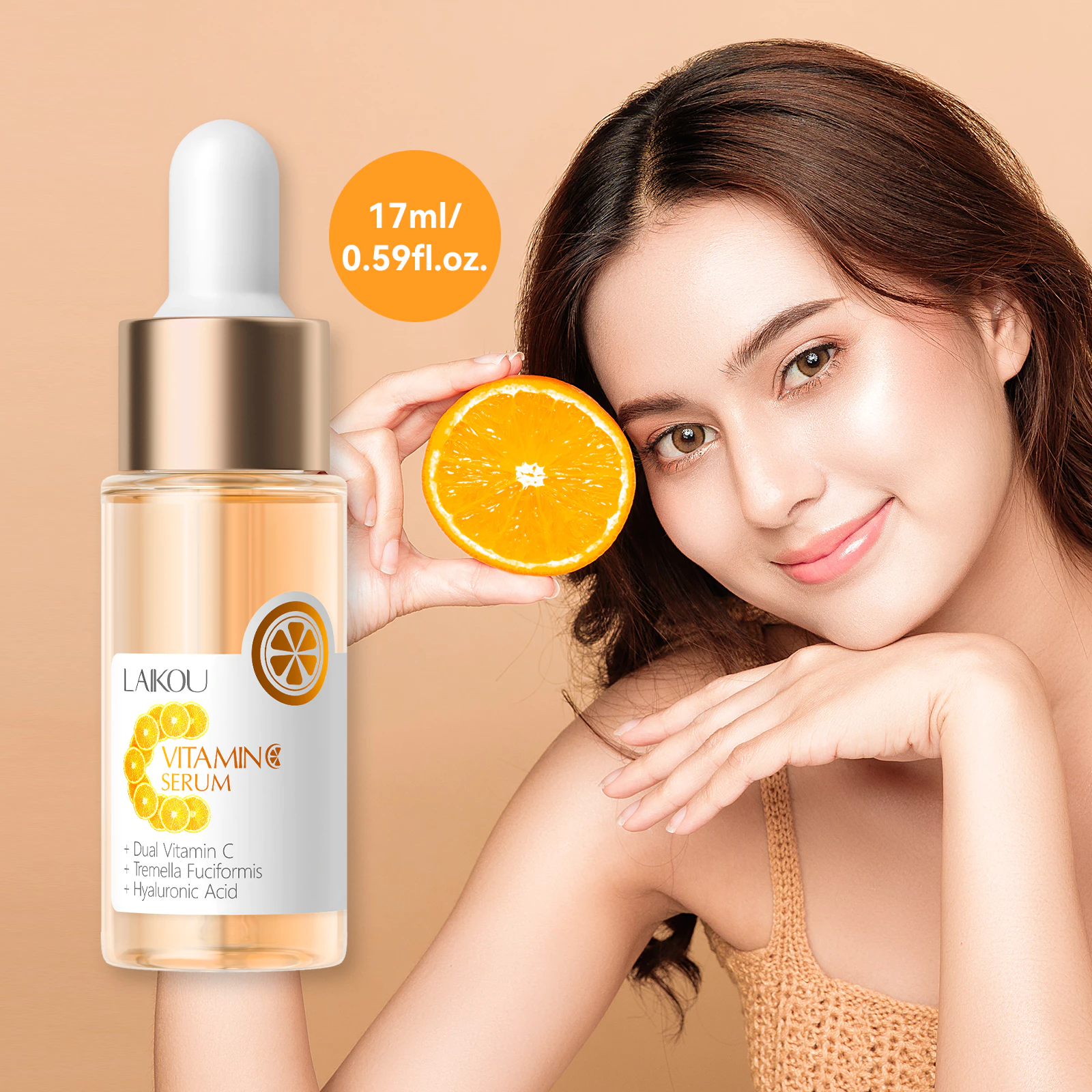 LAIKOU Facial de Vitamina C VC Clareador Anti-Envelhecimento Manchas Escuras Hidratante 17ml