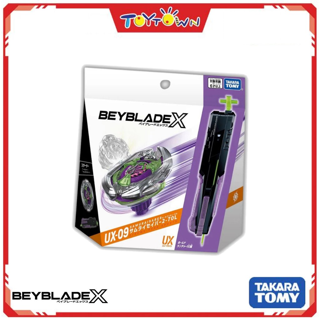 Beyblade X UX-09 Samurai Sabre 2-70L Com Conjunto De Lançador De Espada Xtreme Batalha Brinquedo Giratório Para Crianças